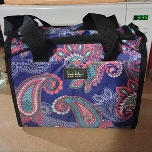 Nicole Miller Paisley Print Insulated Bag - Purple and Pink NWOT